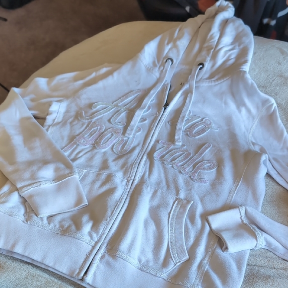 Aeropostale Sweaters - Aeropostale Sparkly Off-White Zip-Up Hoodie